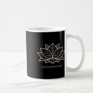 Caneca De Café Camiseta Minimalista de Yoga com Dito de Mindfulne