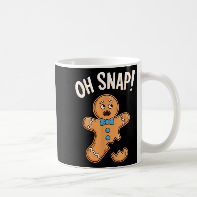 Caneca De Café Camiseta Oh Snap Gingerbread Man Adulto Crianças H (Direita)