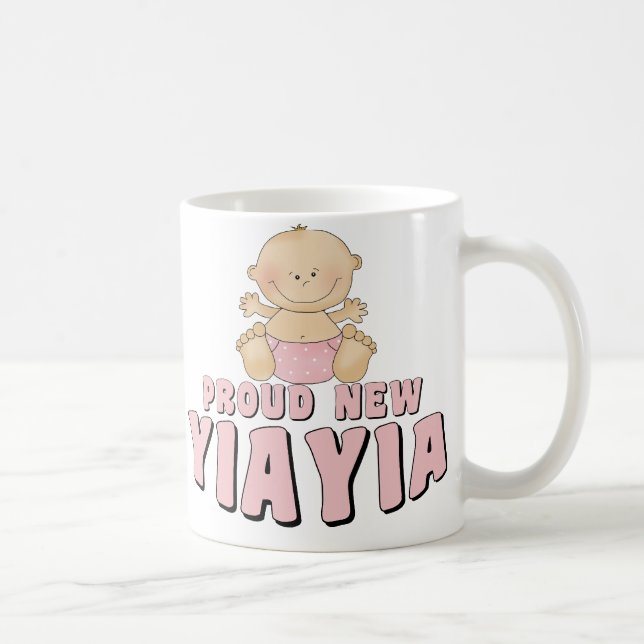 Caneca De Café Camiseta Orgulhosa Nova YiaYia (Direita)