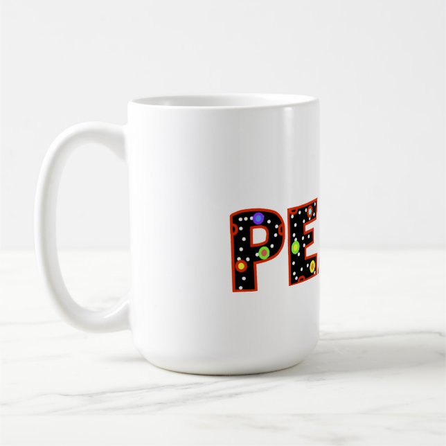 Caneca De Café Camiseta PEACE (Esquerda)