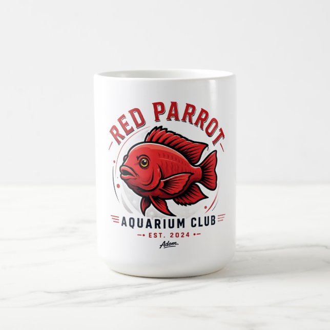 Caneca De Café Camiseta Peixe Papagaio Vermelho (Centro)