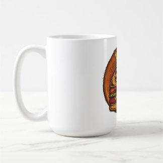 Caneca De Café Camiseta Preta Grumpy Burger Crown Gráfica