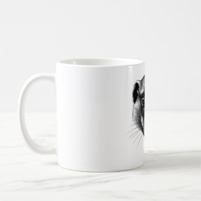 Caneca De Café Camiseta preto e branco (Esquerda)