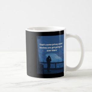 Caneca De Café Camiseta Pricey Pond Hockey de pista de gelo ao ar