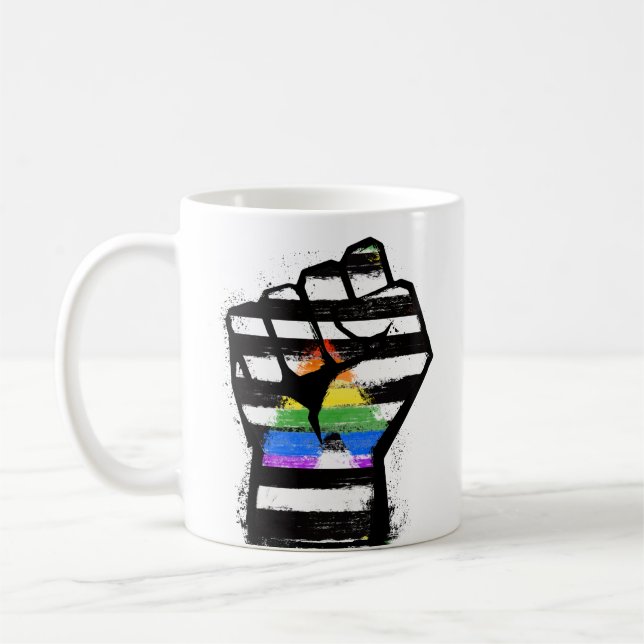 Caneca De Café Camiseta Punho Orgulho Aliado (Esquerda)