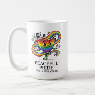 Caneca De Café Camiseta Retro Copa de Café Arco-Íris Orgulho Pací