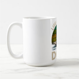 Caneca De Café Camiseta Retro do Pôr do Sol - A Vida é Melhor Com