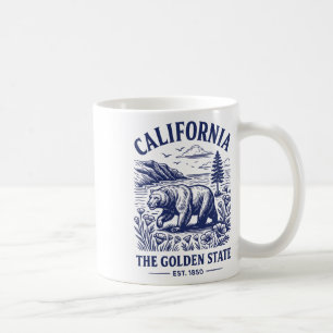 Caneca De Café Camiseta Retro Estado Califórnia Est 1850 Costa Do