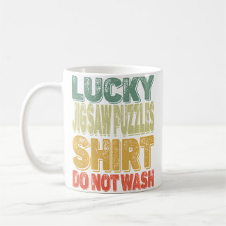 Caneca De Café Camiseta Retro Lucky Jigsaw Puzzles Não Lavar Home