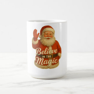 Caneca De Café Camiseta SANTA MAGIC-BELIEVE IN MAGIC