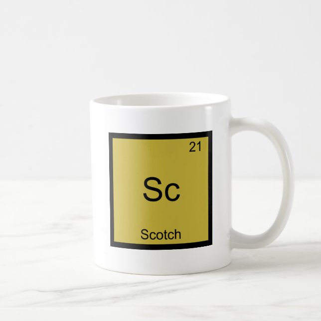 Caneca De Café Camiseta Sc - Símbolo do Elemento Químico Escocês  (Direita)