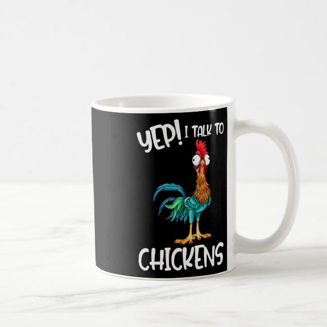 Caneca De Café Camiseta Sim, Eu Falo Com Frangos Roupas De Frango (Direita)