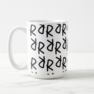 Caneca De Café Camiseta Simétrica R Linha Arte T, Ab Doodle Minim