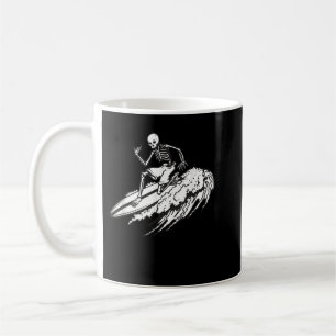 Caneca De Café Camiseta Skeleton Surf Surfing