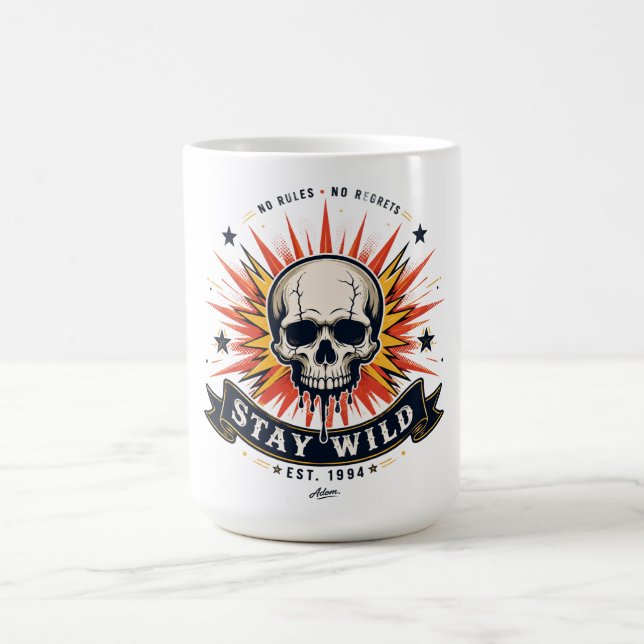 Caneca De Café Camiseta Stay Wild Skull (Centro)