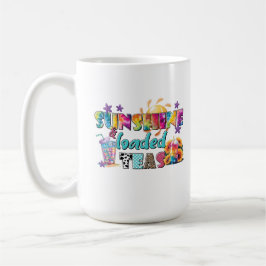Caneca De Café Camiseta Sunshine & Loaded Teas Colorido Vibes de 