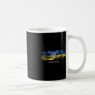 Caneca De Café Camiseta Ucraniana Tryzub Bandeira da Ucrânia Trid