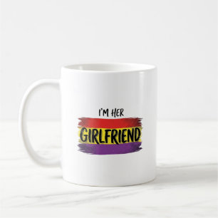Caneca De Café Camiseta Vetorial Arco-íris Orgulho da Namorada De