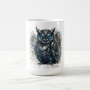 Caneca De Café Camiseta Visão de Coruja Cibernética