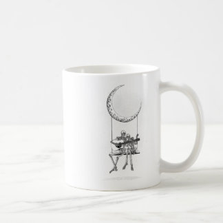 Caneca De Café Camisetas De Bandas De Lua Skeleton - Rock And Rol