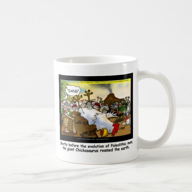 Caneca De Café Camisetas do Frango Engraçado (Chickasaurus) Canec (Direita)