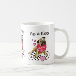 Caneca De Café Camisetas e presentes de Namorados de Pugs Adoráv