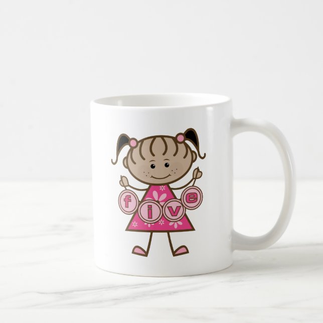 Caneca De Café Camisetas e presentes para 5 de menina (Direita)