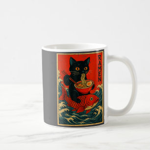 Caneca De Café Camisetas Gráficas Japonesas de Ramen de Gato Pret