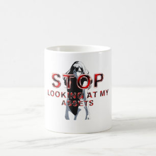 Caneca De Café Camisetas Parar de Olhar Meus Ativos