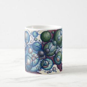 Caneca De Café Camisola de Esferas Abstratas Linha Orgânica Neuro