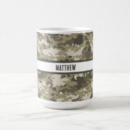 Caneca De Café Camo, camoflauge, Browns, Verdes Personalizados
