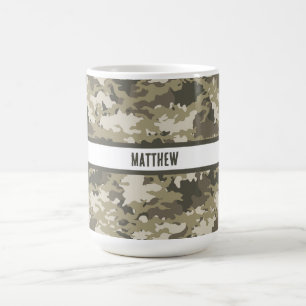 Caneca De Café Camo, camoflauge, Browns, Verdes Personalizados