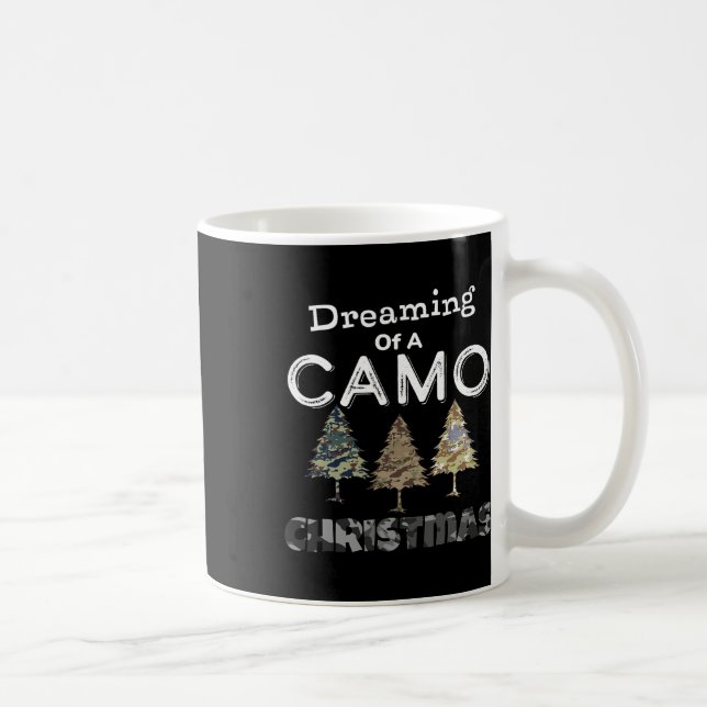 Caneca De Café Camo Christmas Trees Gift Para Homens Sonhando Com (Direita)