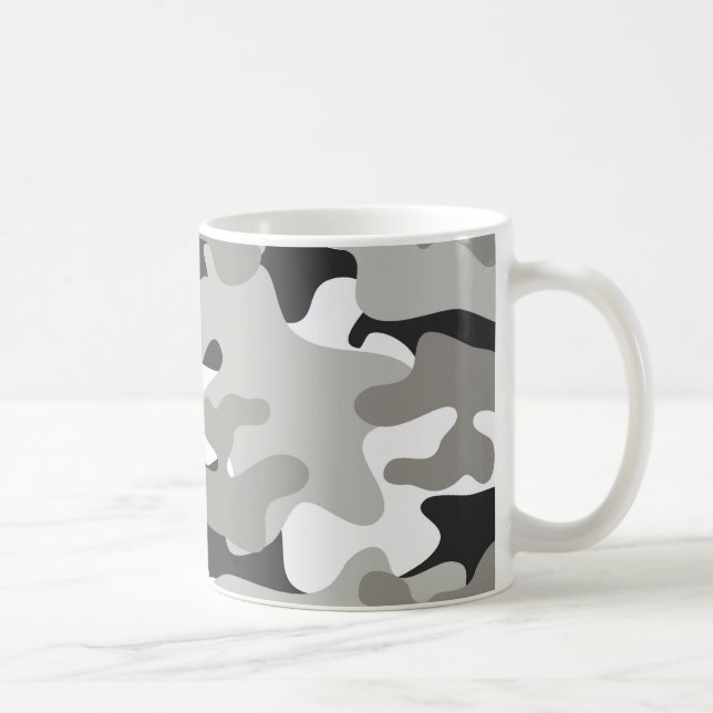 Caneca De Café Camo Preto e Cinza (Direita)