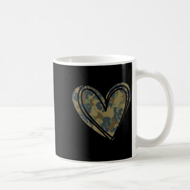 Caneca De Café Camo Print Heart Valentines Day  (Direita)