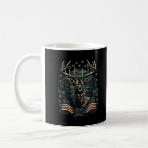 Caneca De Café Camoflage American Flag Antlers Deer Hunting Long
