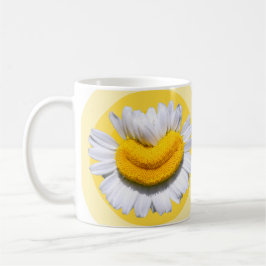 Caneca De Café Camomila Sorridente Vibração Amarela dos Anos 70