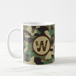 Caneca De Café Camouflage do Exército Militar Monogrammed