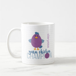Caneca De Café Campeão de Frango de Fio Roxo e Azul