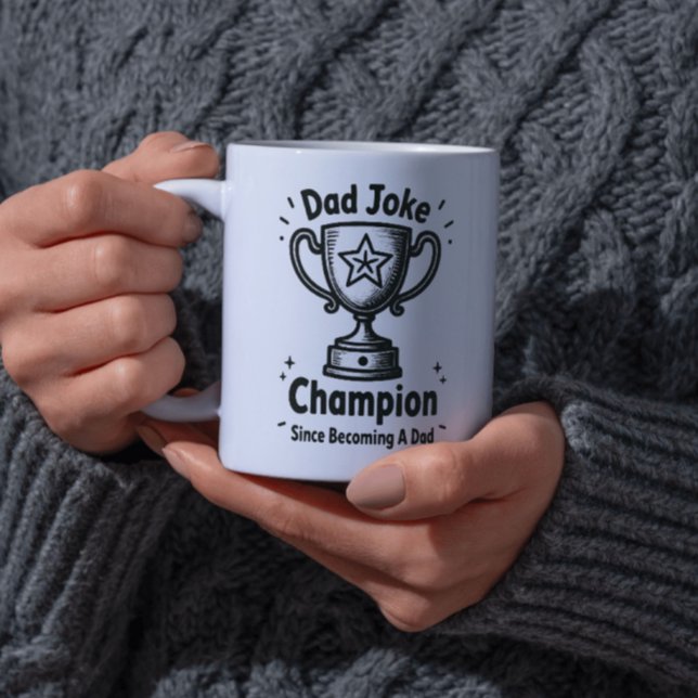 Caneca De Café Campeão de Piadas de Pai Desde que se Tornou Pai  (Dad Joke Champion Since Becoming A Dad Coffee Mug
)