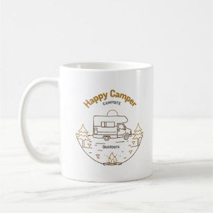 Caneca De Café Camper Campsite Mug Feliz