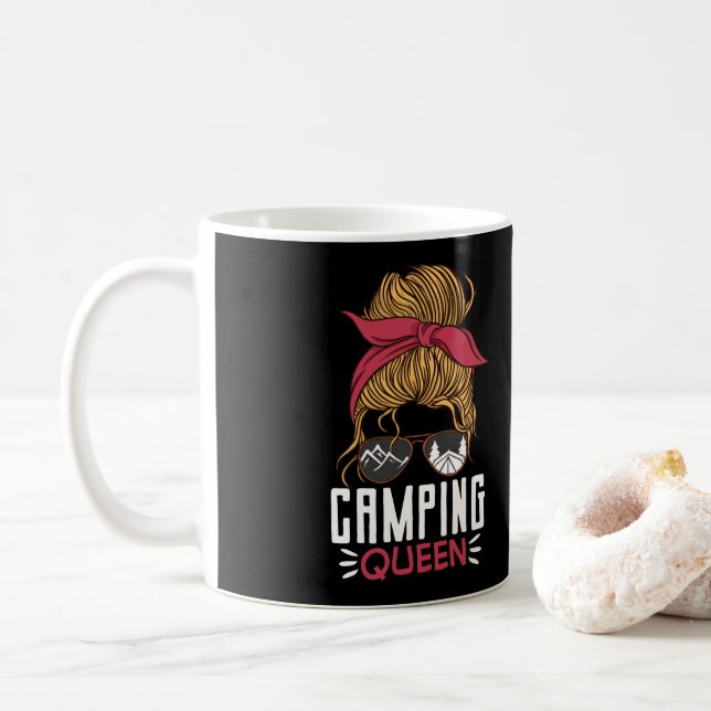 Caneca De Café Camper Outdoor Tent Camping Queen (Com Donut)