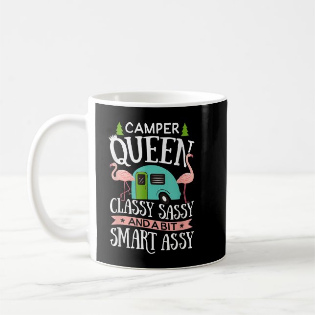 Caneca De Café Camper Queen Classy Sassy Smart Engraçadas Meninas (Esquerda)