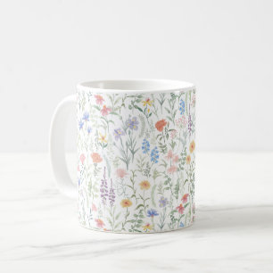 Caneca De Café Campina de Flores Silvestres Feminina Coquete