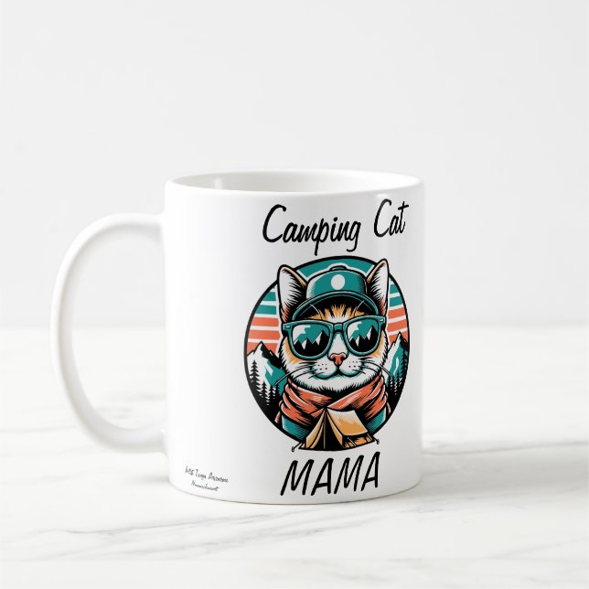 Caneca De Café Camping Cat Mama (Esquerda)