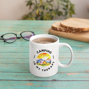 Caneca De Café Camping é minha Terapia amante aquarela