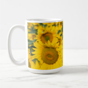Caneca De Café Campo Amarelo de Girassóis Fotografia