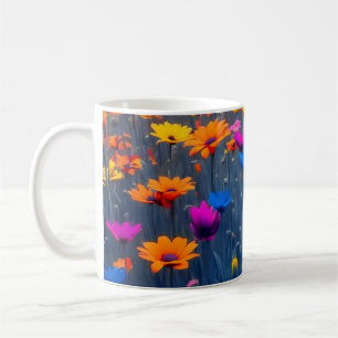 Caneca De Café Campo Colorido De Flores