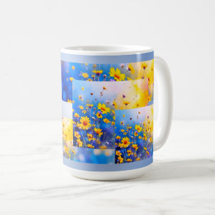 Caneca De Café Campo de Flores Modernas