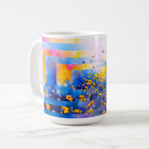 Caneca De Café Campo de Flores Modernas